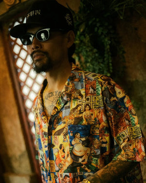 TATOO STUDIO LIFE" MESH HAWAIIAN SHIRT