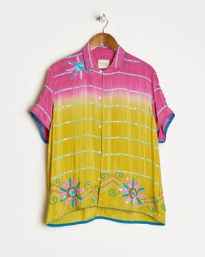 PINK & YELLOW SEQUIN SHIRT