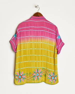 PINK & YELLOW SEQUIN SHIRT