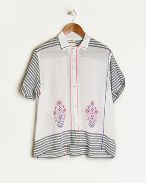WHITE FLORAL SHIRT