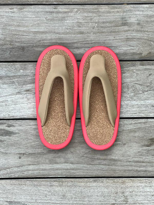 BLACK / RED CORK SANDALS