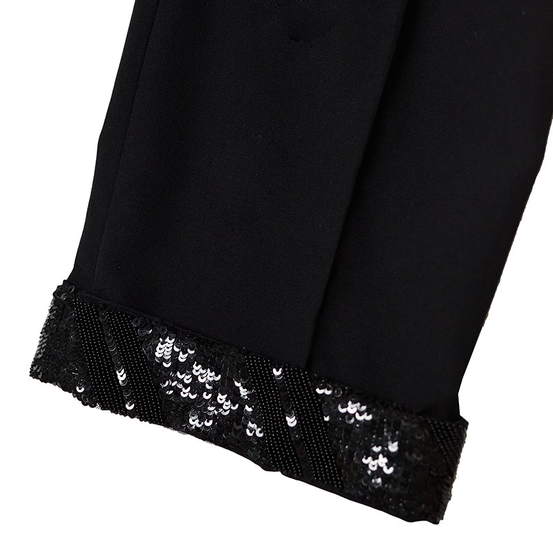 UCY4504-3 SEQUIN AND BEADS TROUSERS